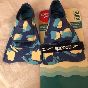 Speedo Kids Swim Fins Blue and Yellow Splash